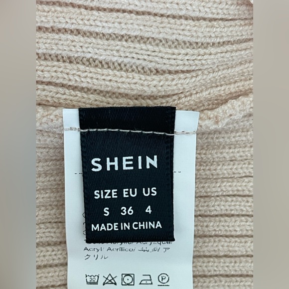 SHEIN EZwear EUC Tie Front Rib-knit CardiganIn light pinkish Peachy Color Size S - Picture 4 of 4